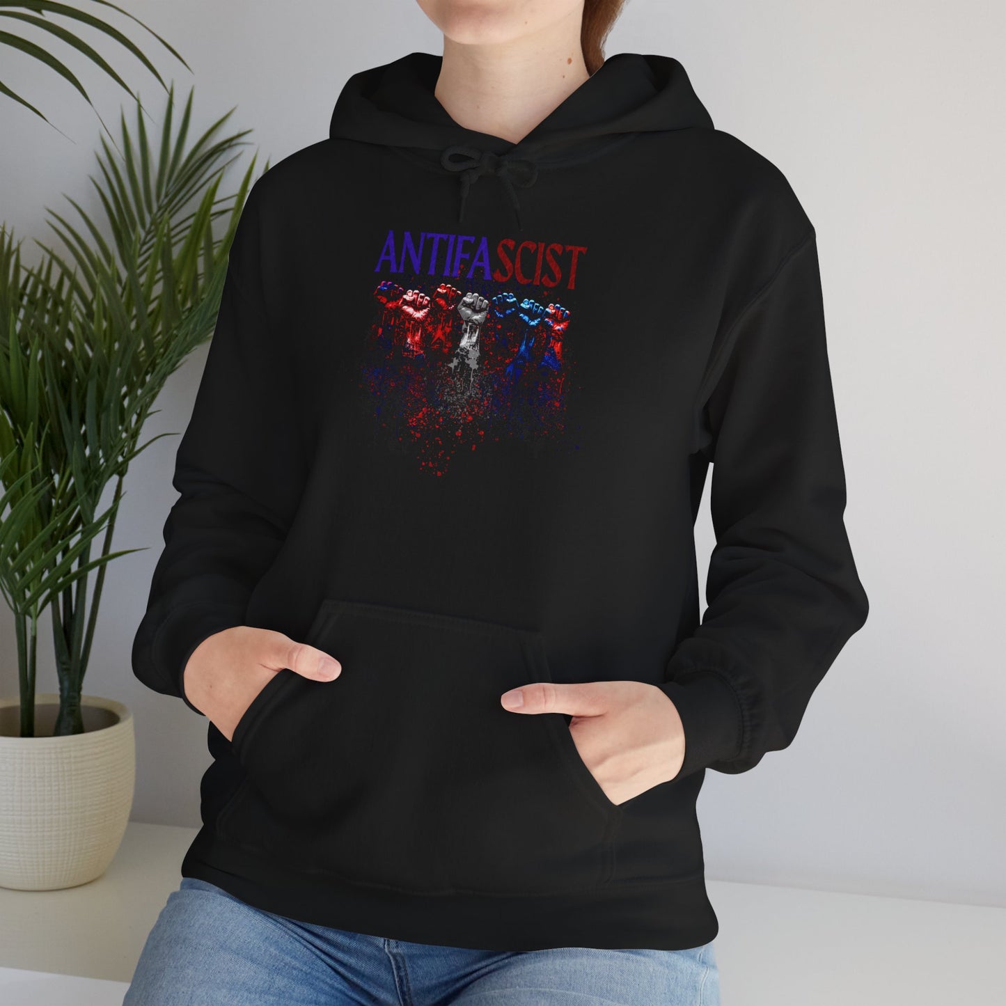 Antifascist Fists  Unisex Hooded Sweatshirt