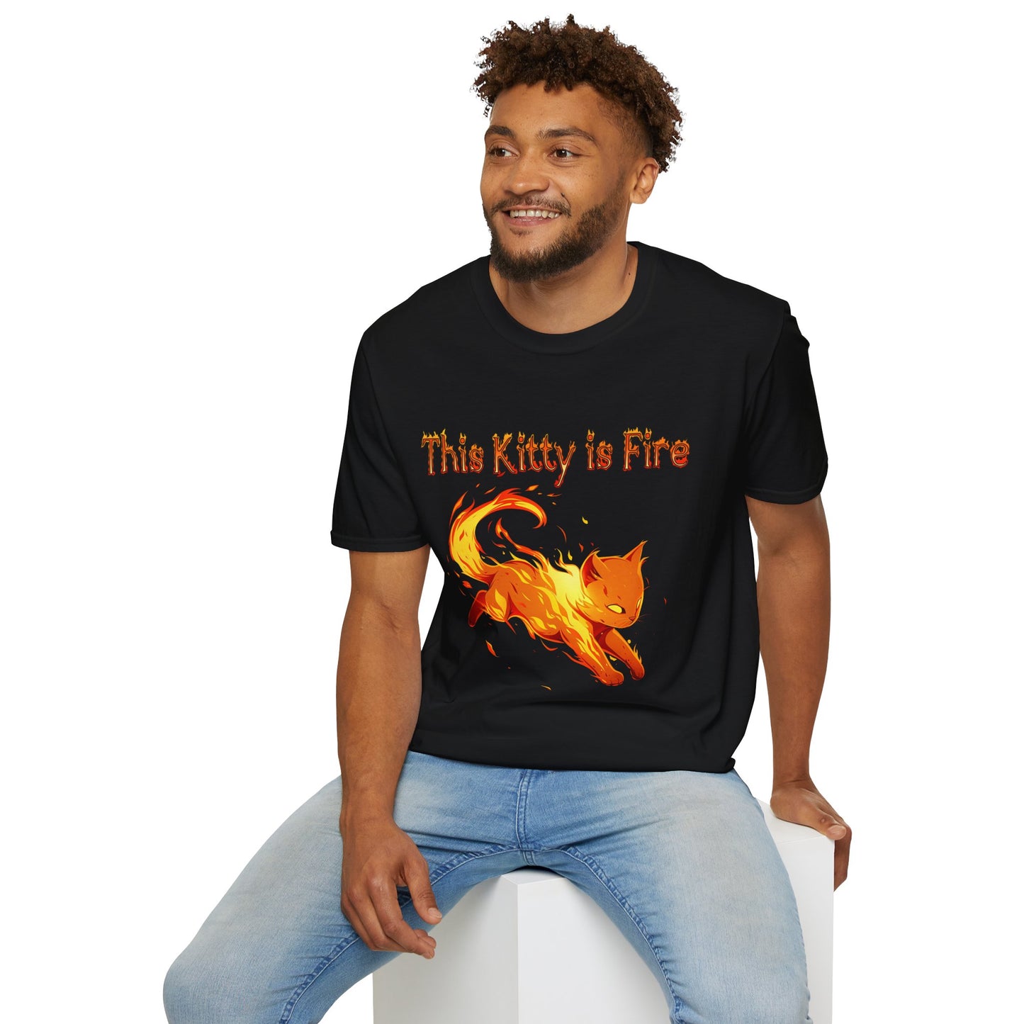 This Kitty is Fire Cat Lover's Unisex T-Shirt - 'This Kitty is Fire' Graphic Tee