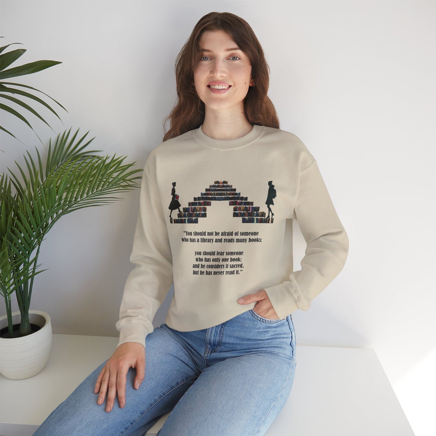 Fear of One Sacred Book Quote Crewneck Sweatshirt