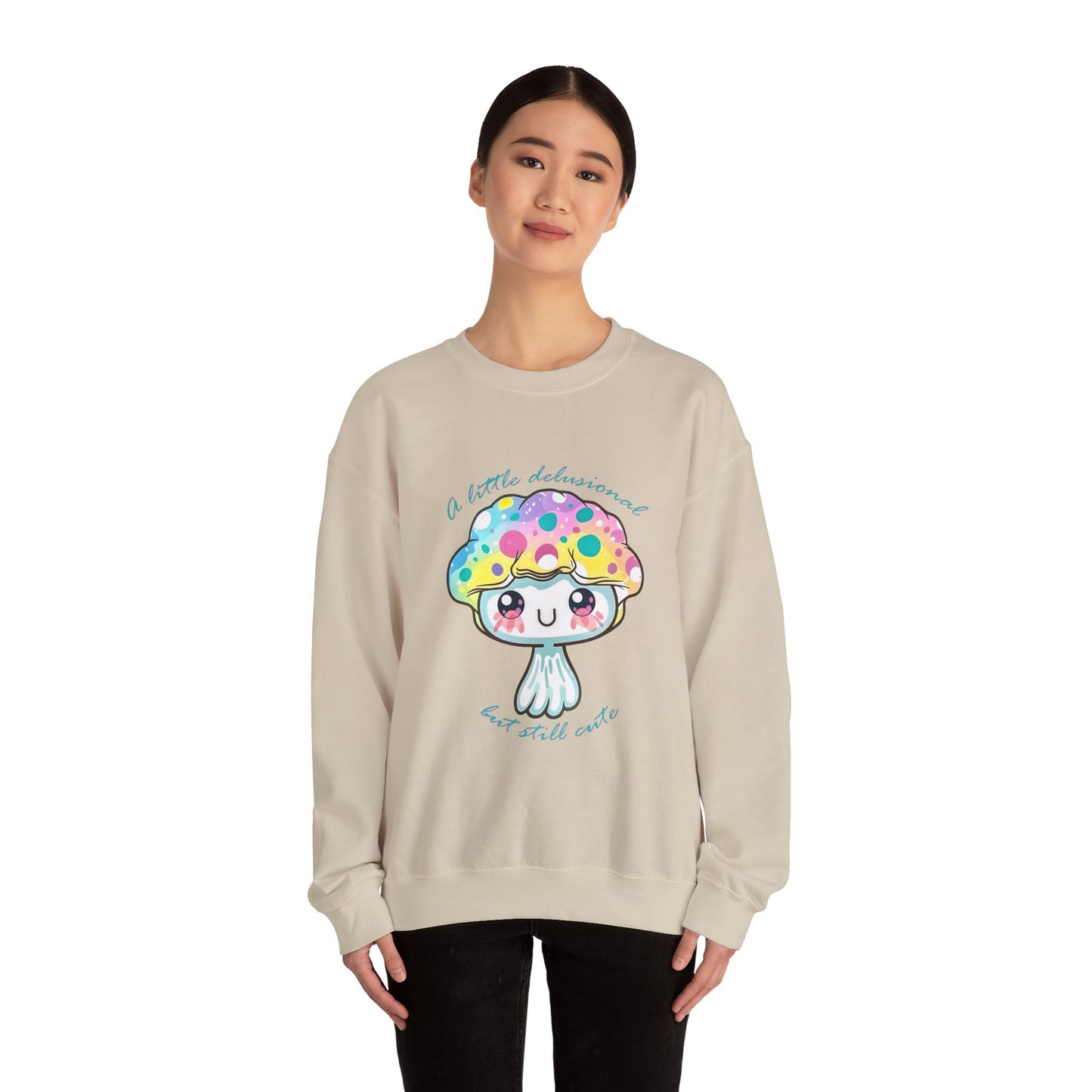 Little Delusional, Still Cute Kawaii Jellyfish Crewneck Sweatshirt