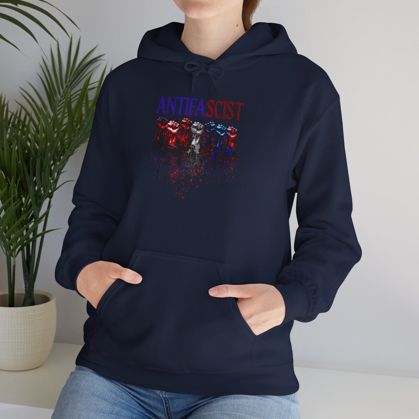Antifascist Fists  Unisex Hooded Sweatshirt
