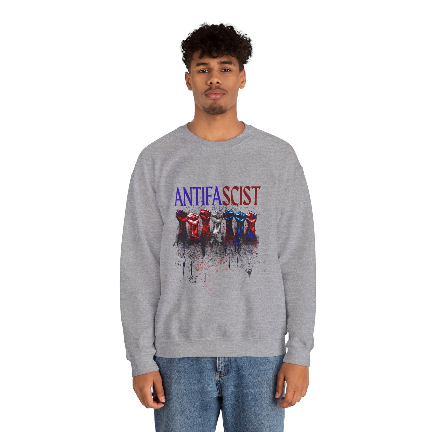 Antifascist Crewneck Sweatshirt Unisex Heavy Blend™