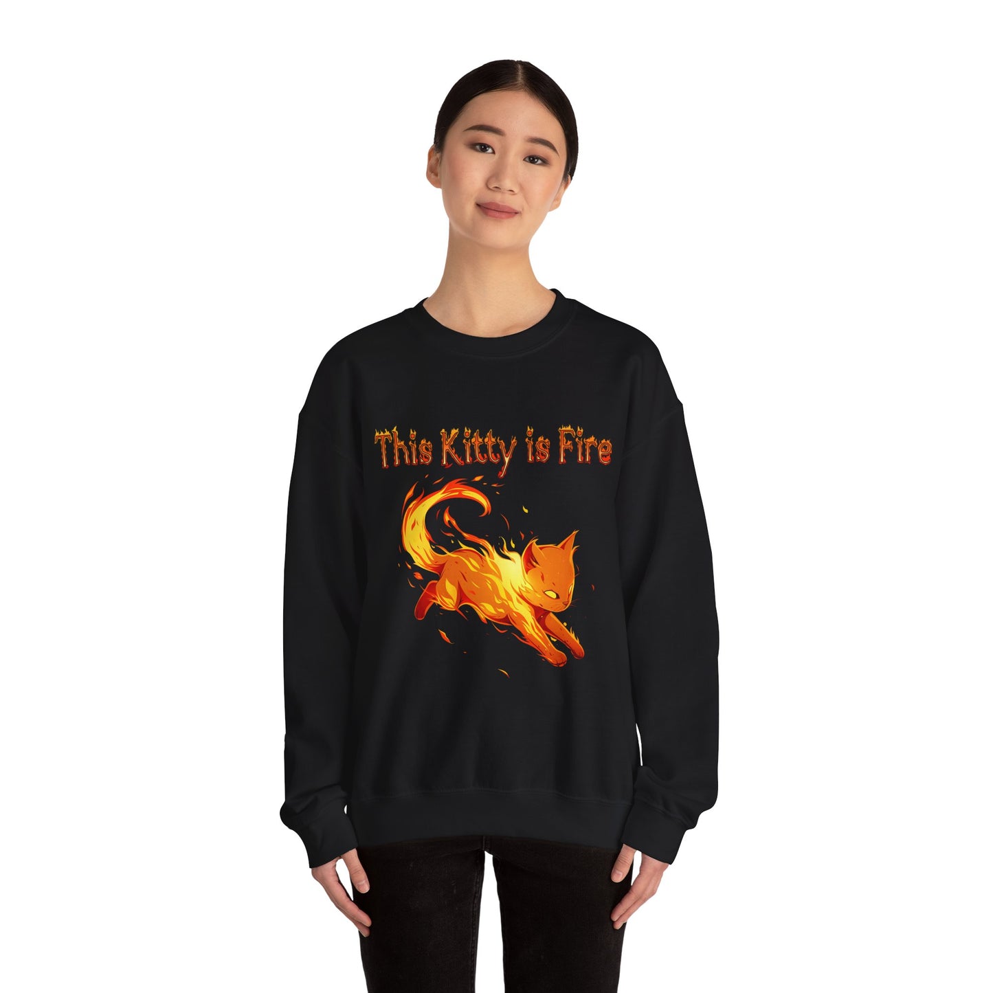 This Kitty is Fire Unisex Heavy Blend™ Crewneck Sweatshirt