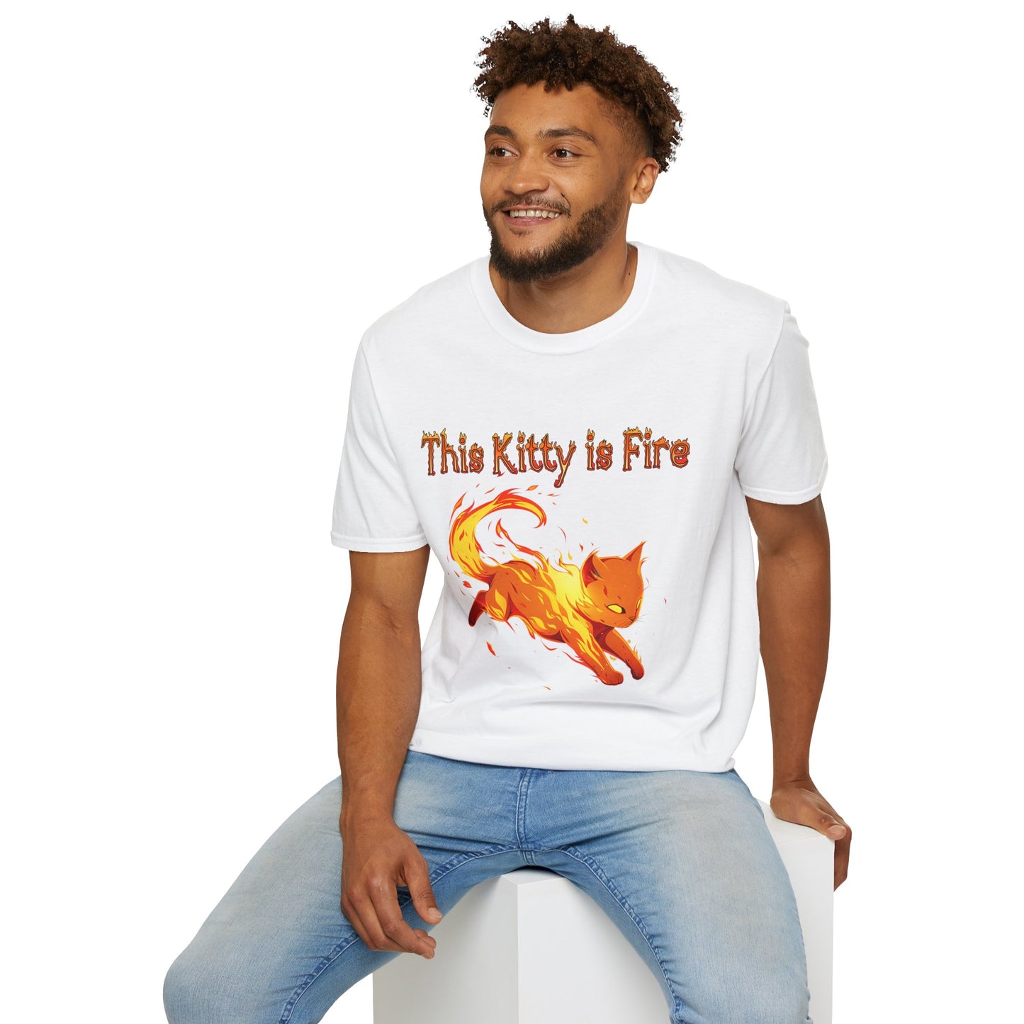 This Kitty is Fire Cat Lover's Unisex T-Shirt - 'This Kitty is Fire' Graphic Tee