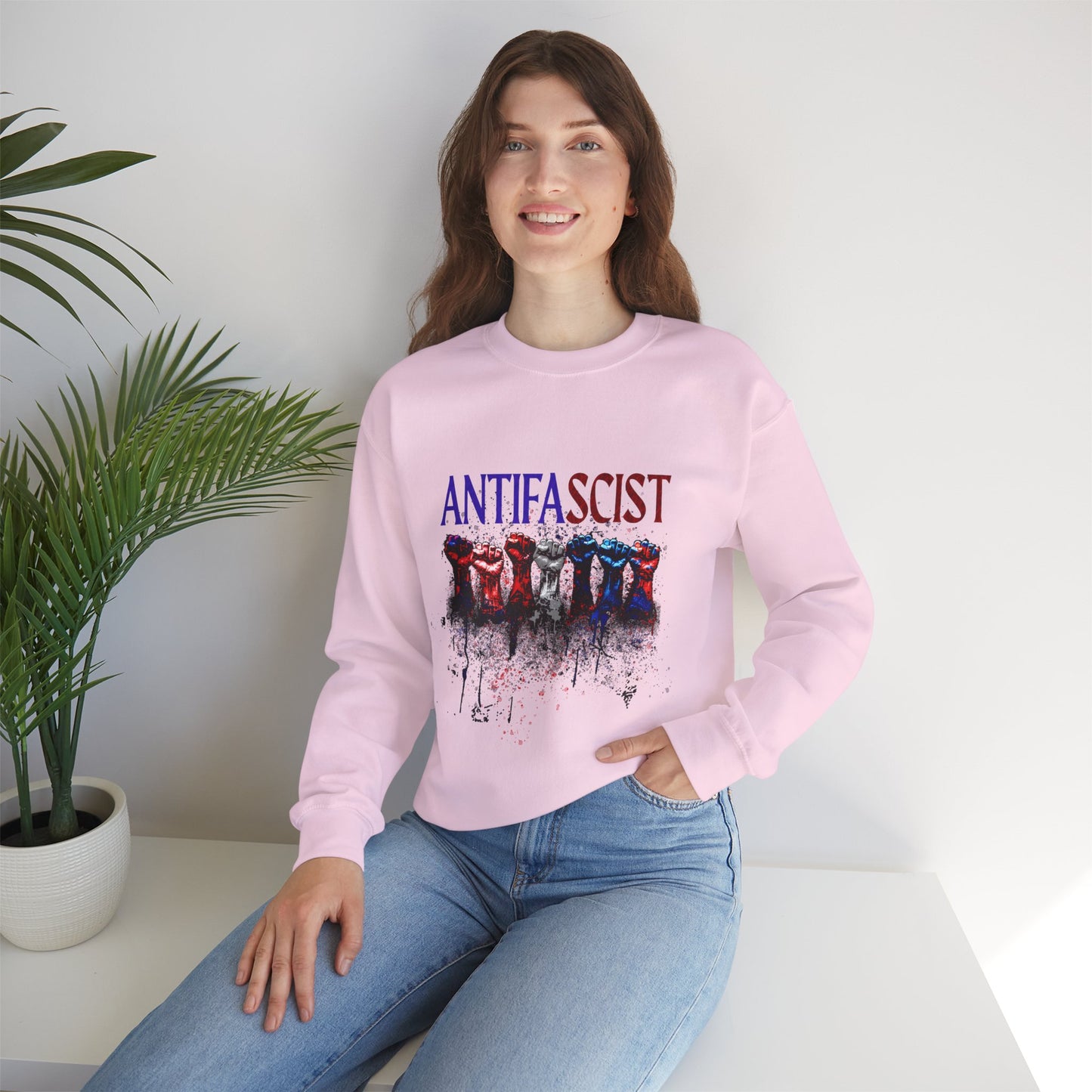 Antifascist Crewneck Sweatshirt Unisex Heavy Blend™
