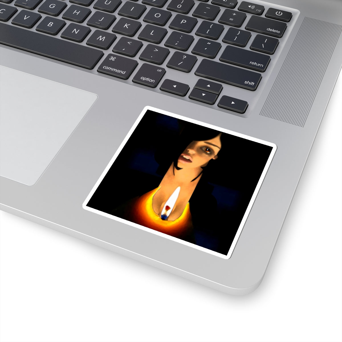 Candlelit Portrait Kiss-Cut Sticker