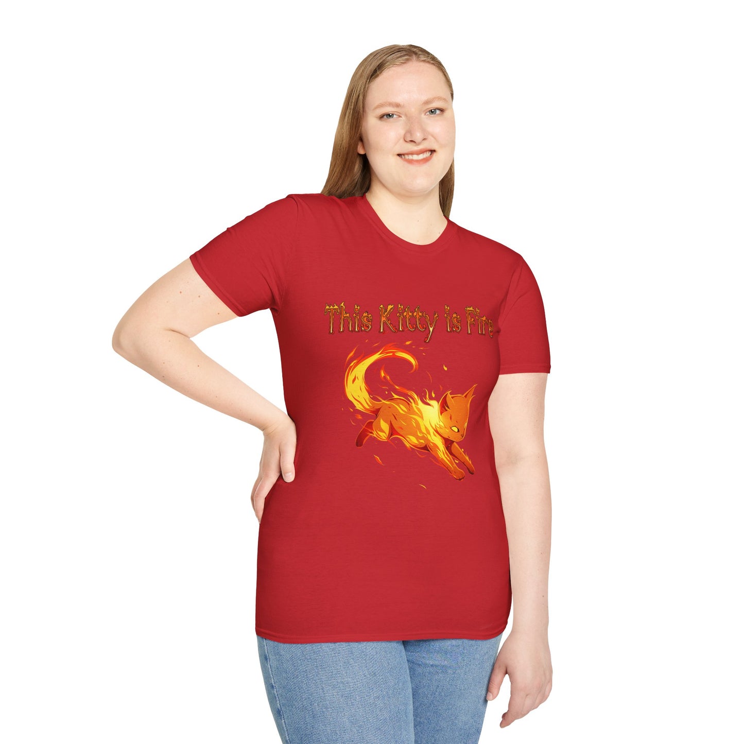 This Kitty is Fire Cat Lover's Unisex T-Shirt - 'This Kitty is Fire' Graphic Tee