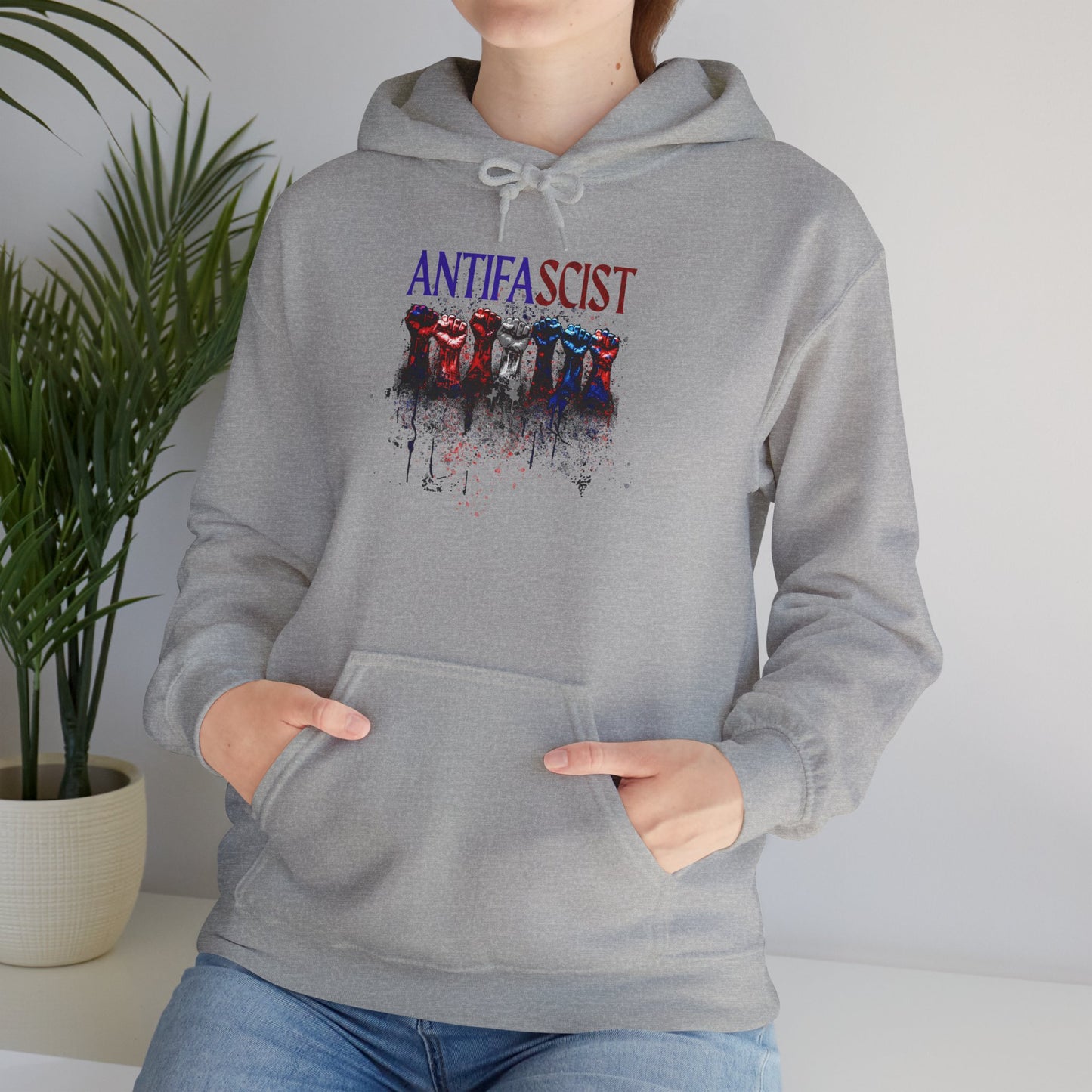 Antifascist Fists  Unisex Hooded Sweatshirt