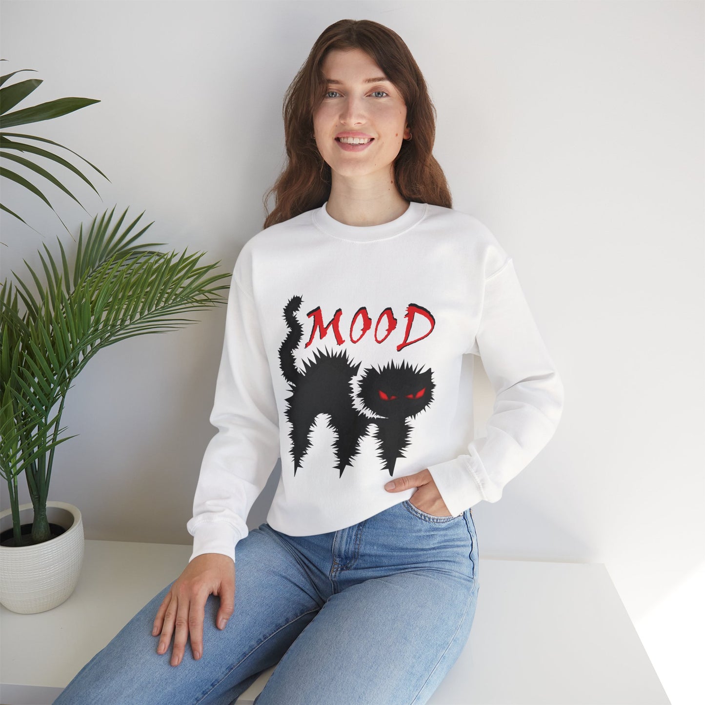 Mood Cat Unisex Crewneck Sweatshirt