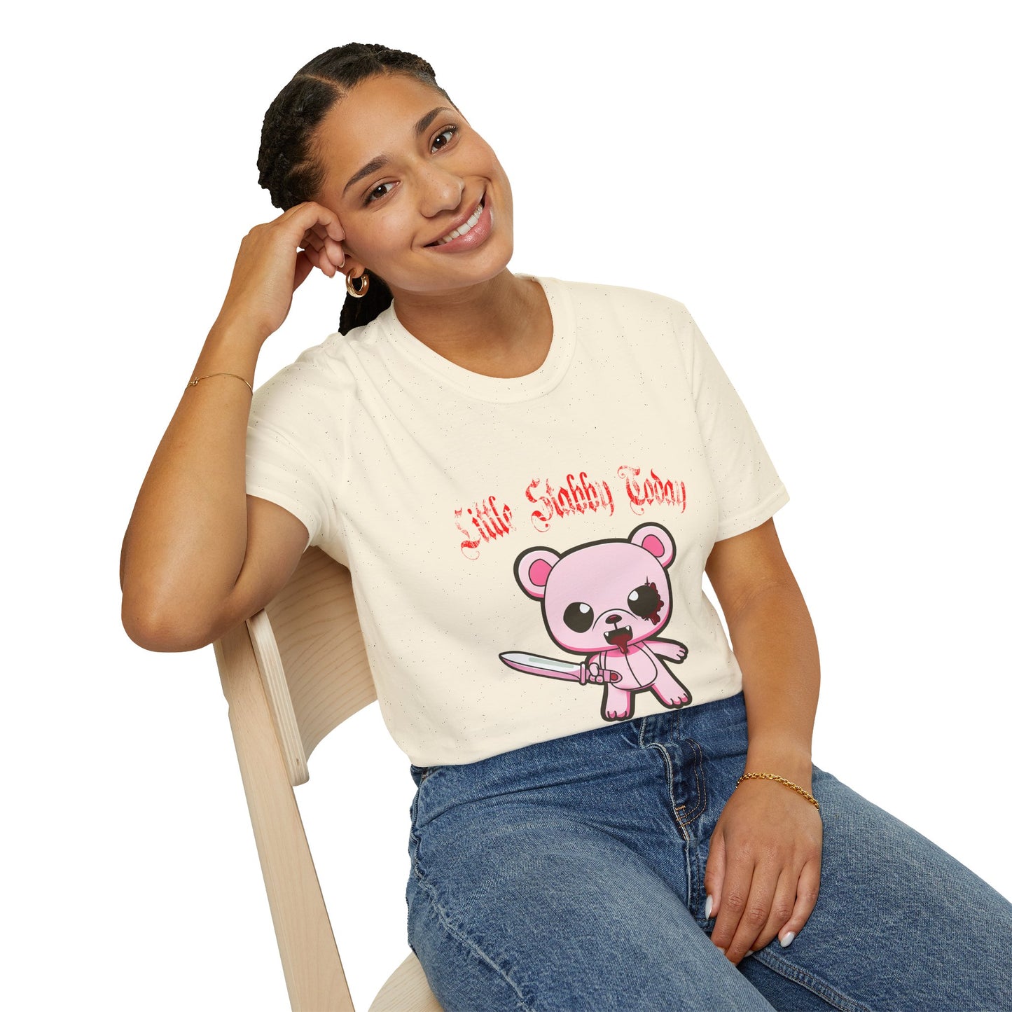 Little Stabby Today Cute Bear Graphic T-Shirt