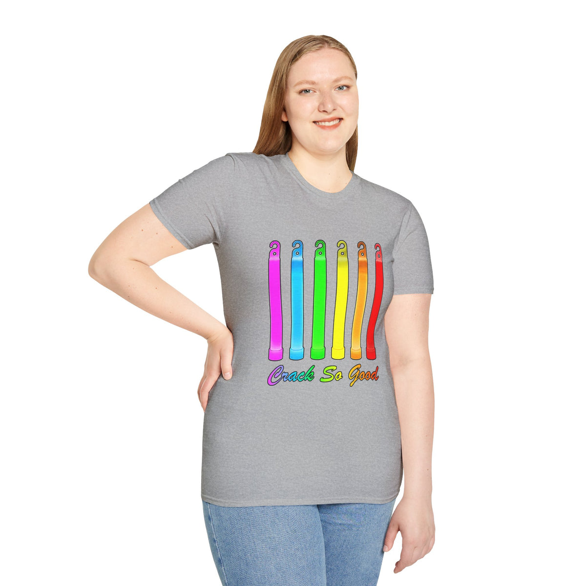 Rainbow Glow Crack Pipe Graphic T-Shirt — 'Crack So Good' Novelty Tee
