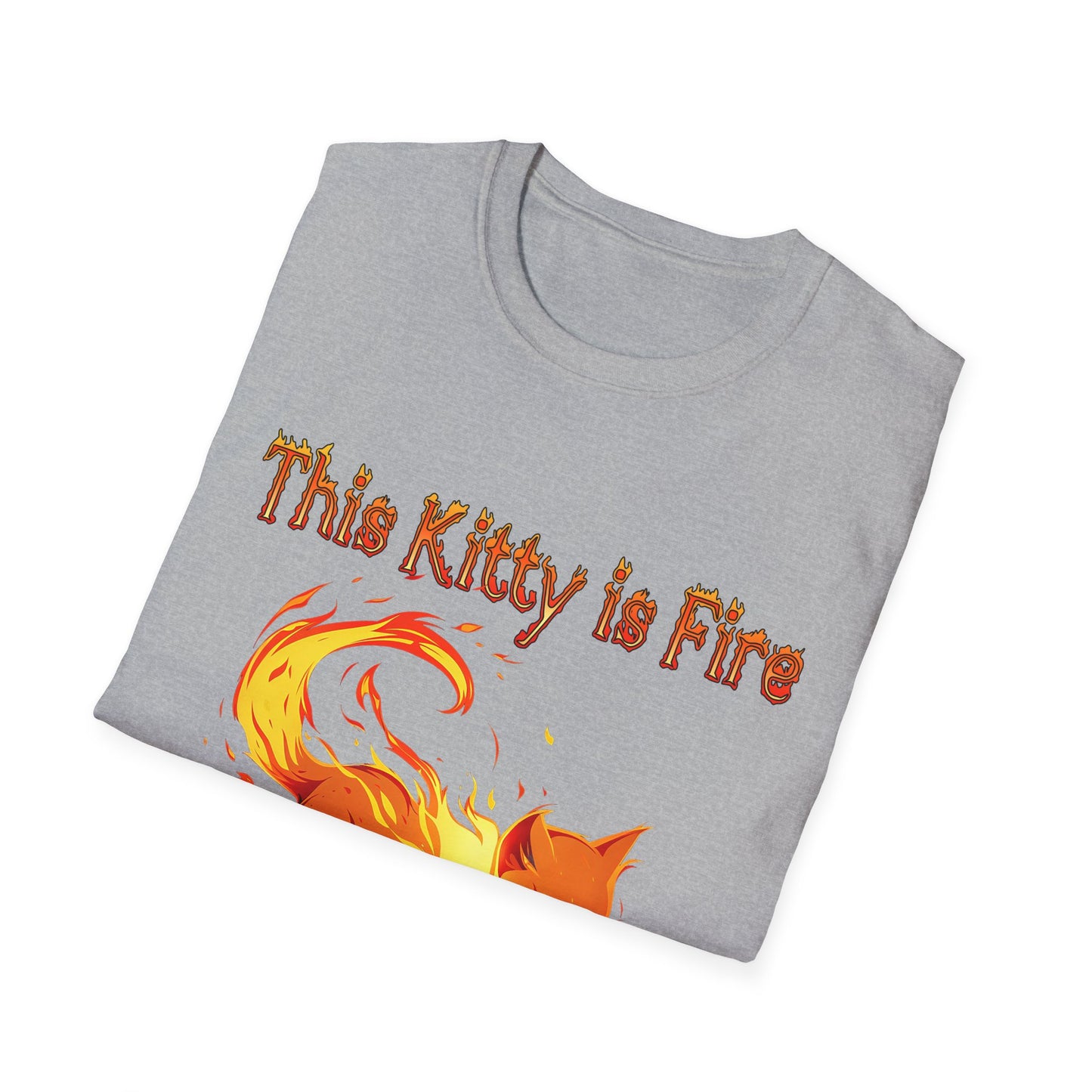 This Kitty is Fire Cat Lover's Unisex T-Shirt - 'This Kitty is Fire' Graphic Tee
