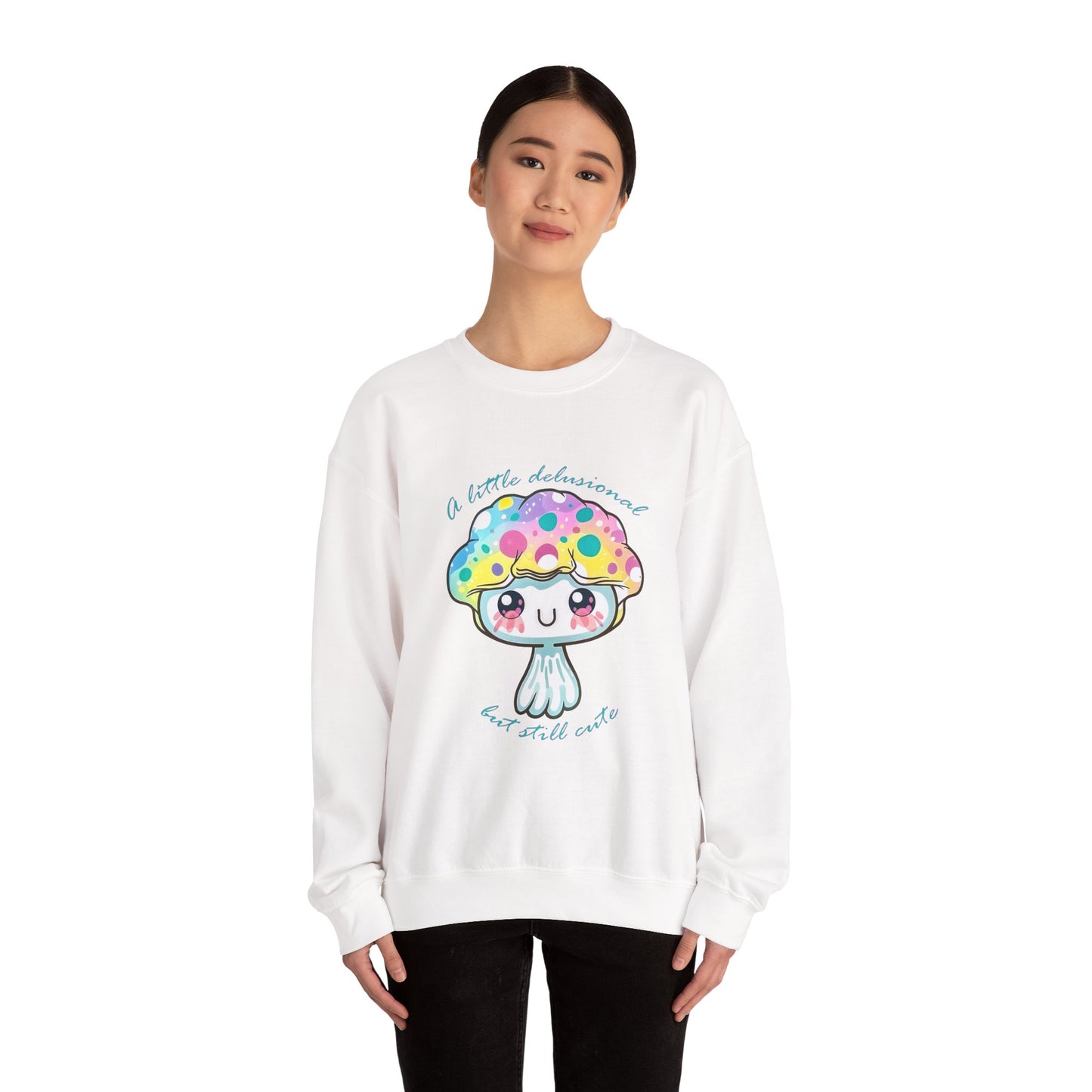 Little Delusional, Still Cute Kawaii Jellyfish Crewneck Sweatshirt