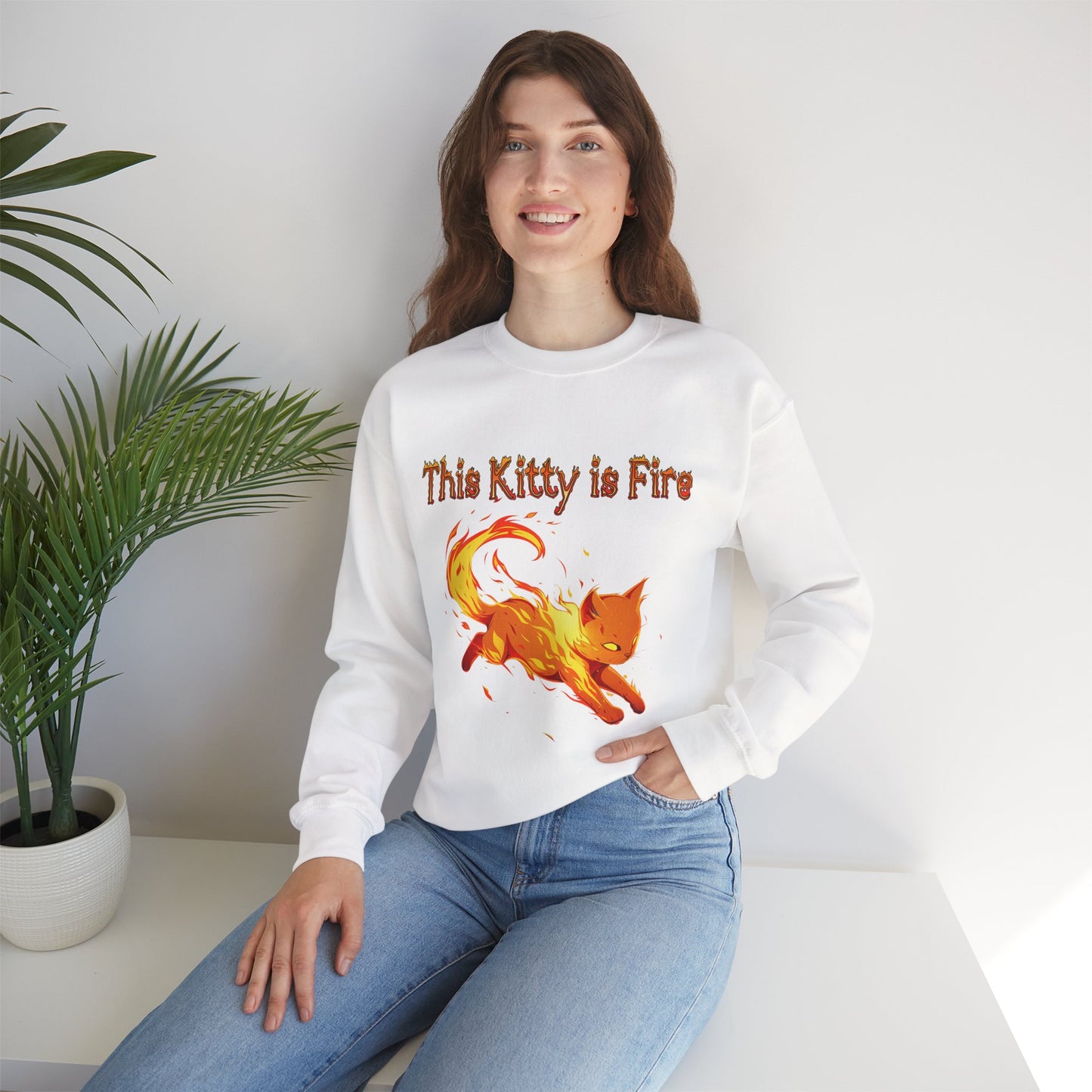 This Kitty is Fire Unisex Heavy Blend™ Crewneck Sweatshirt