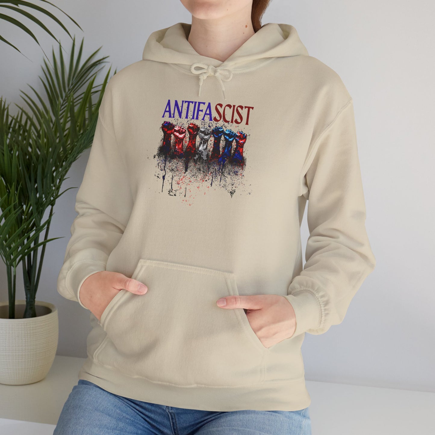 Antifascist Fists  Unisex Hooded Sweatshirt