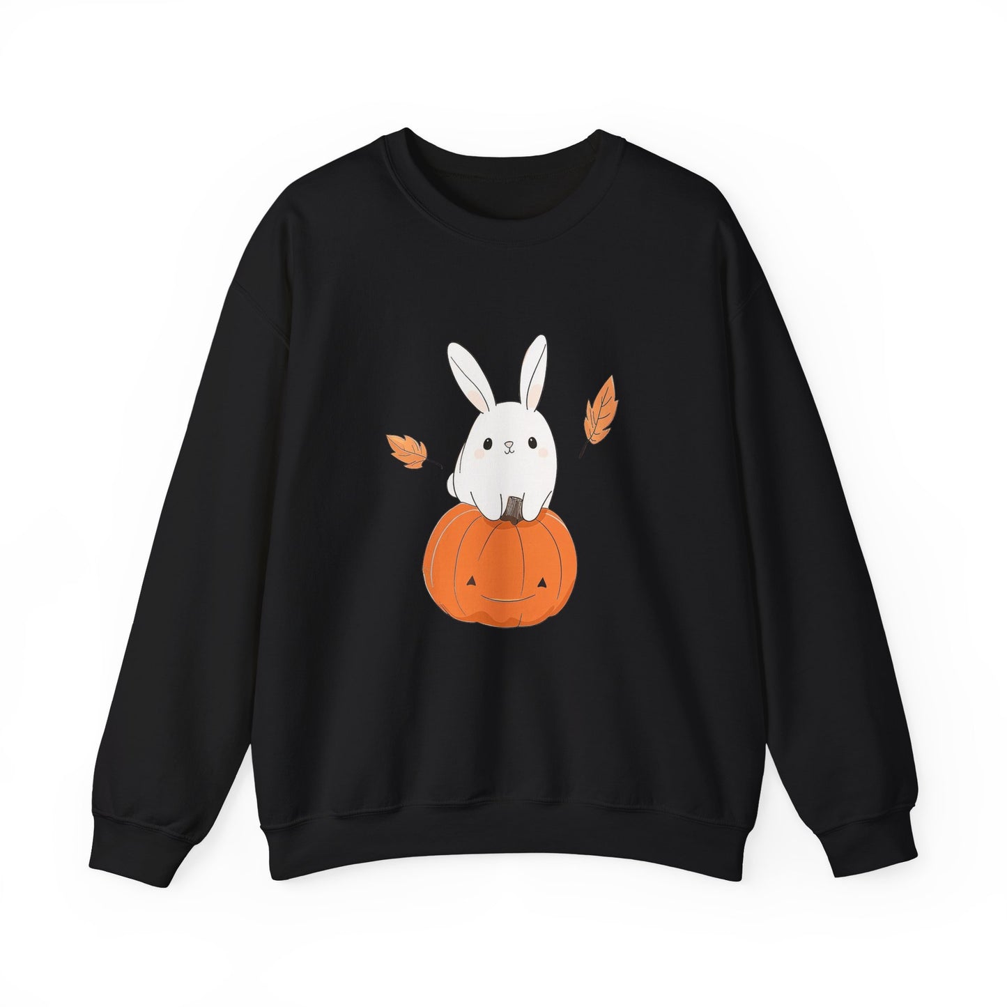 Cute Bunny and Pumpkin Crewneck Sweatshirt - Fall Unisex Pullover