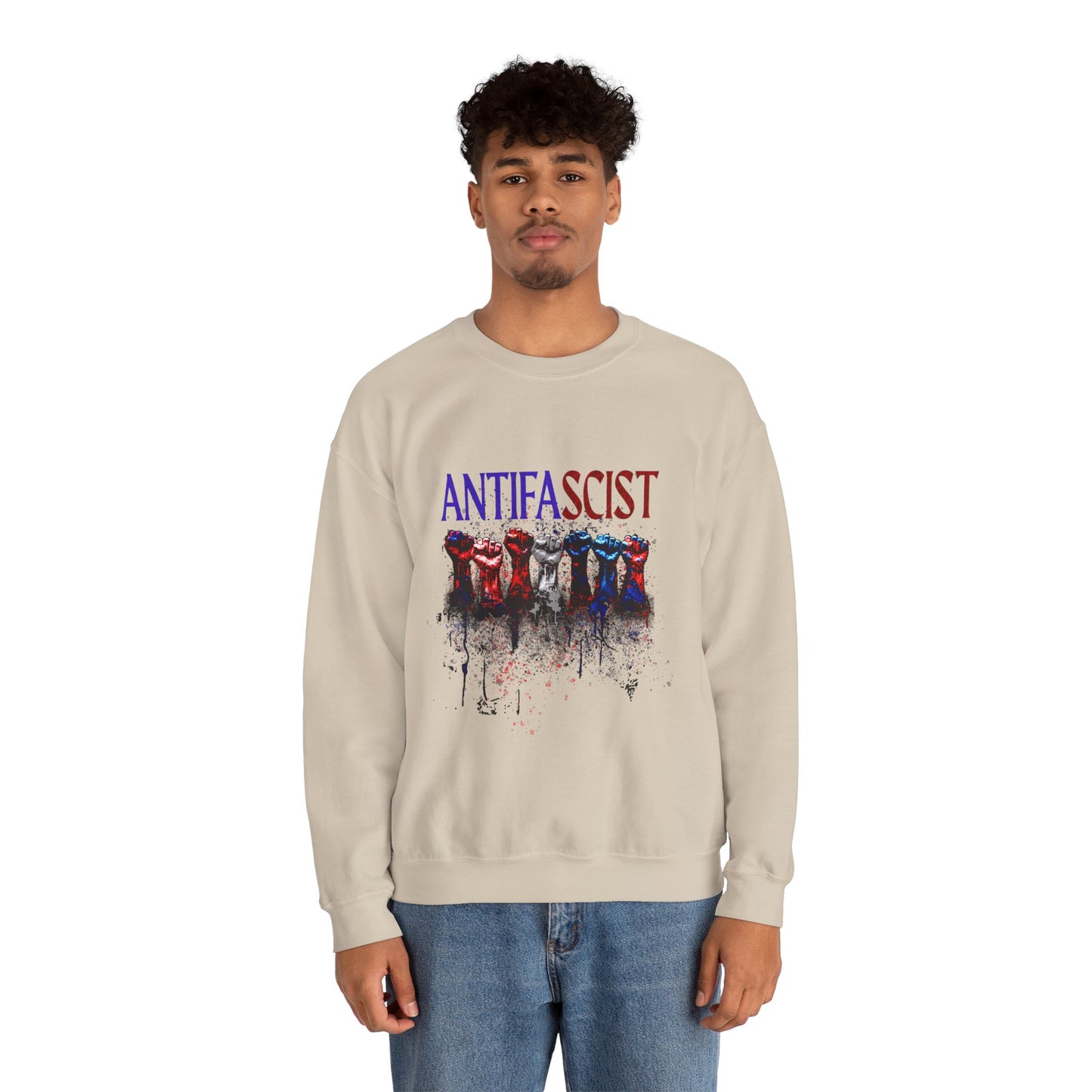 Antifascist Crewneck Sweatshirt Unisex Heavy Blend™