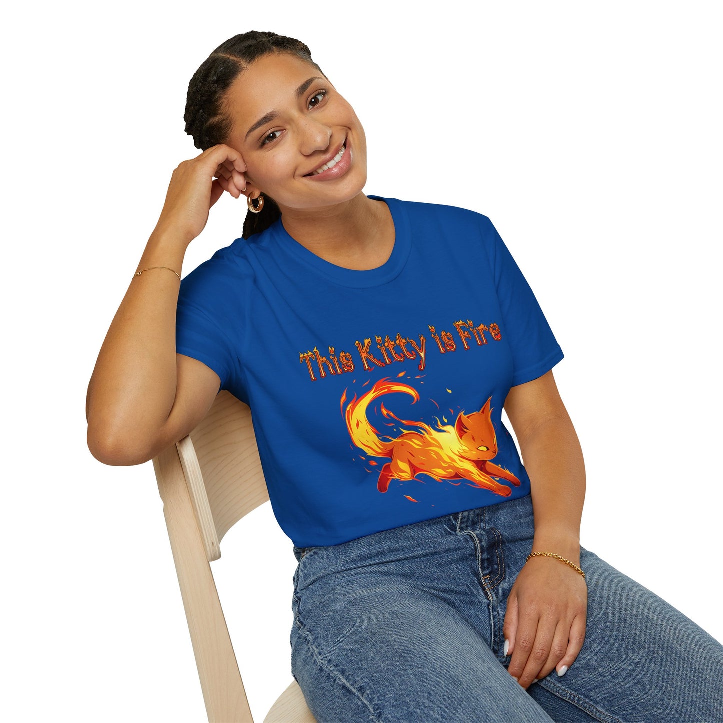 This Kitty is Fire Cat Lover's Unisex T-Shirt - 'This Kitty is Fire' Graphic Tee