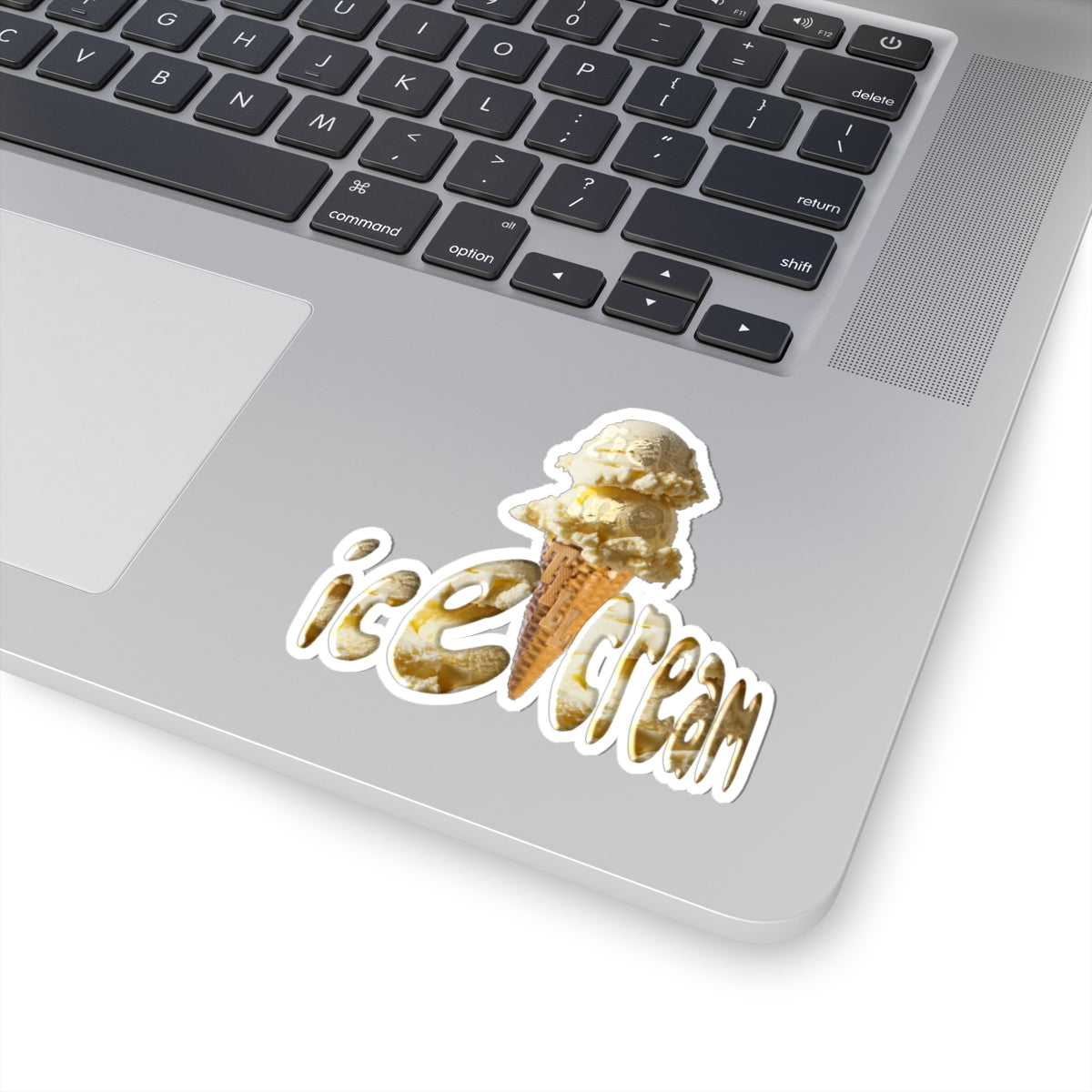 Lick Me Till Ice Cream Kiss-Cut Sticker — Retro Cone Design