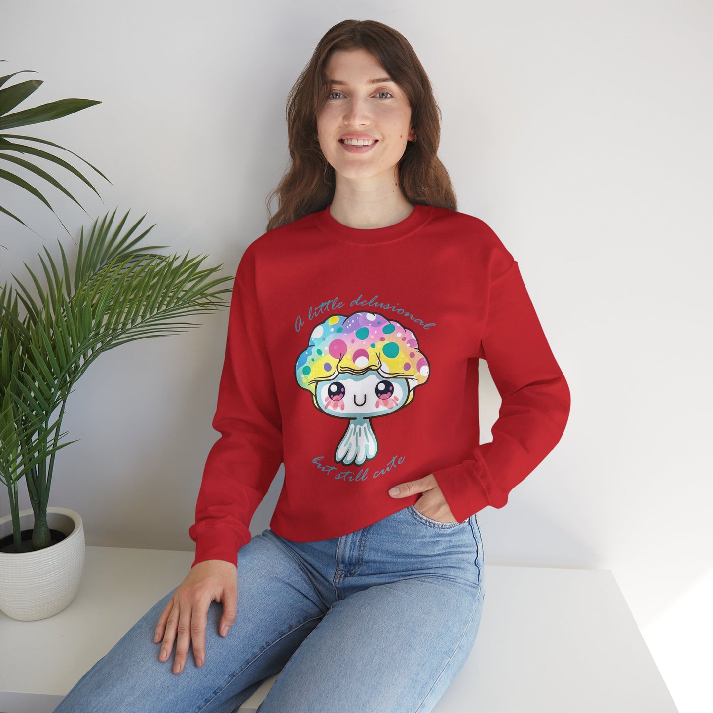 Little Delusional, Still Cute Kawaii Jellyfish Crewneck Sweatshirt