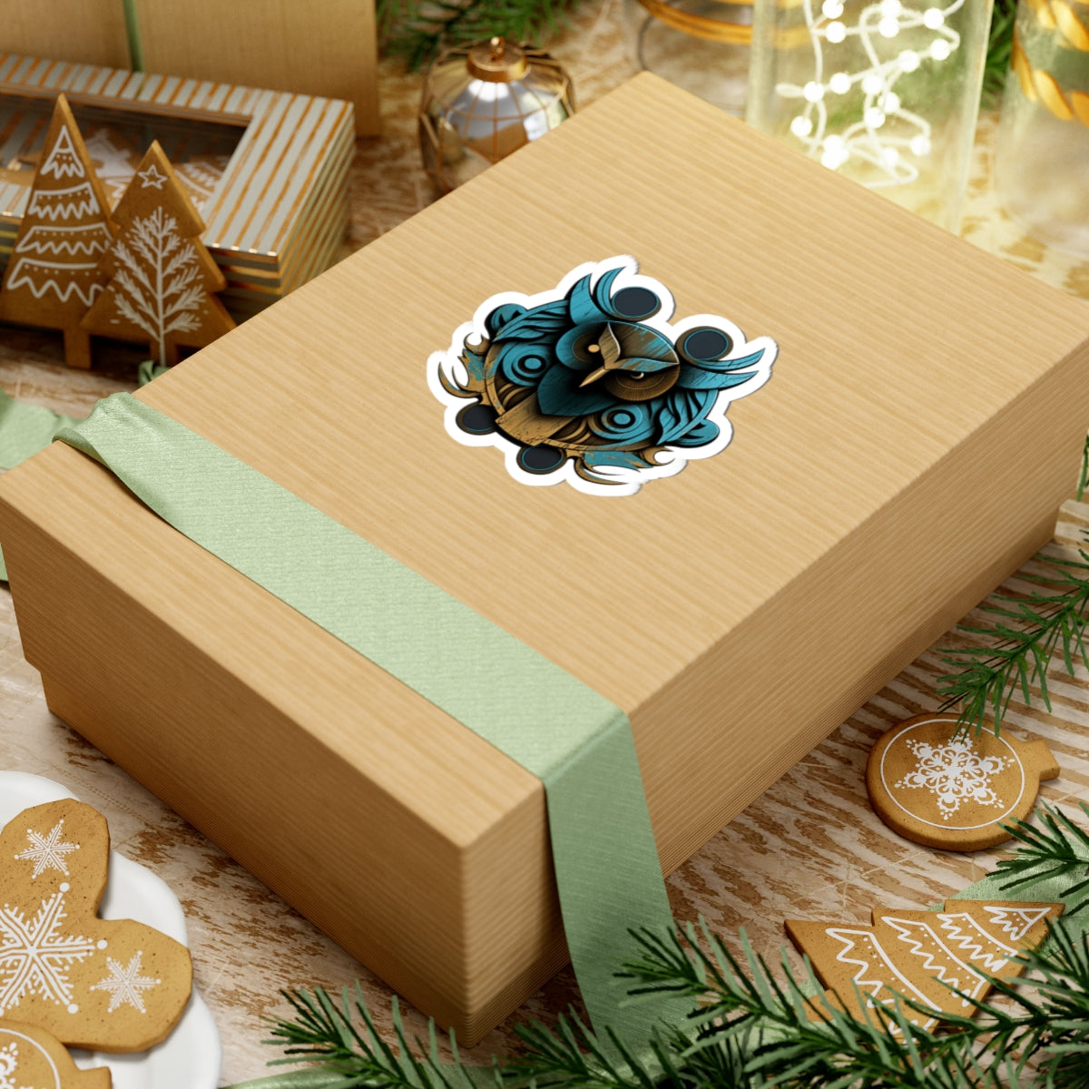 Blue and Bronze Owl - Sticker